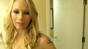 Cute hottie is having biggest fun with dudes love wand